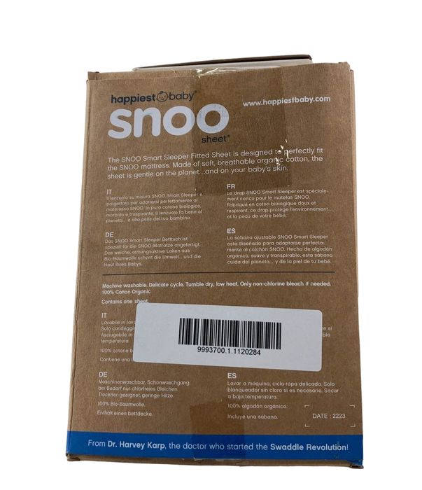 secondhand Happiest Baby SNOO Fitted Sheet, Charcoal Stars