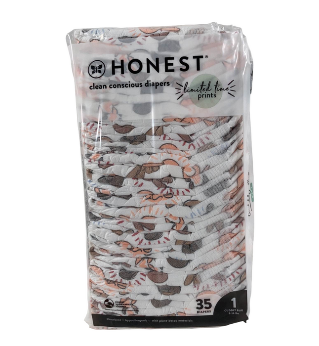 Honest Company Size 1 Diapers 35 Ct, Barnyard Babies