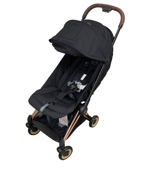 Shop Cybex Coya Stroller, 2023, Rose Gold, Sepia Black at Goodbuygears