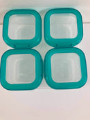used OXO Tot Baby Blocks Plastic Freezer Storage Containers 4-Pack, Teal, 4oz