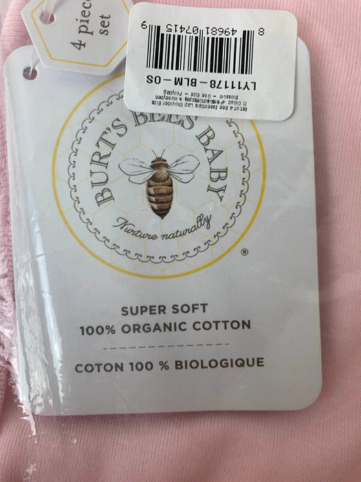 secondhand Burt’s Bees Baby Bibs, 4-Pack Lap-Shoulder Drool Cloths, Pink/White