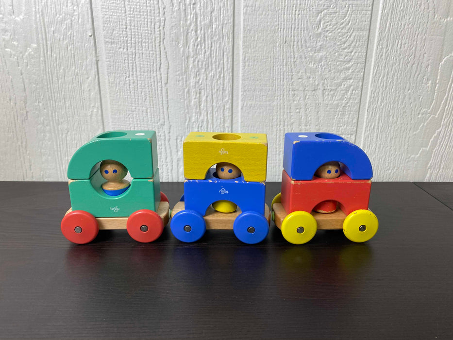 used Tegu Magnetic Tram Building Block Set