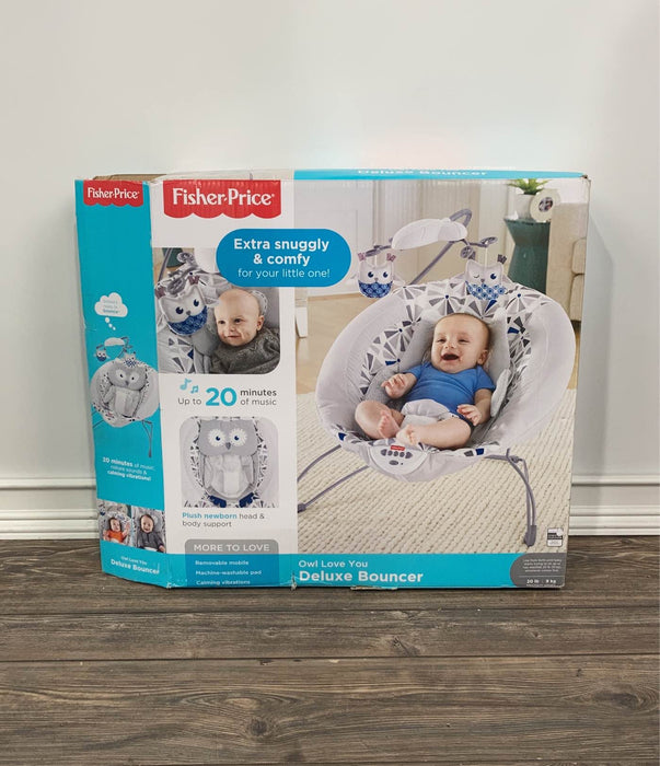 used Fisher Price Deluxe Bouncer, Owl Love You