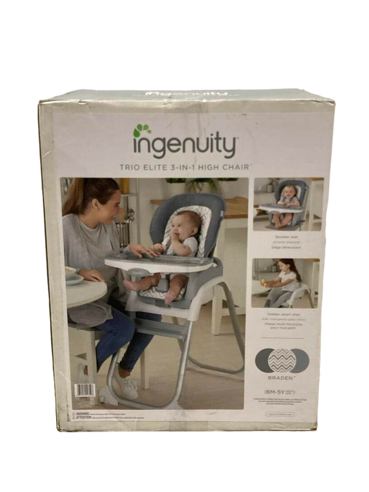 used Ingenuity SmartClean Trio Elite 3-in-1 High Chair, Braden