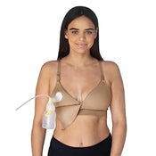 used Kindred Bravely Minimalist Hands-Free Pumping And Nursing Plunge Bra, Small, Busty, Latte