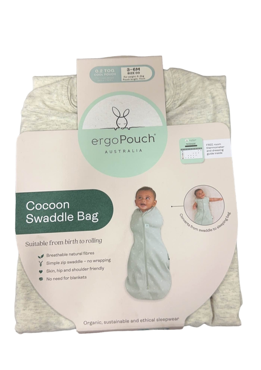 Shop ErgoPouch Cocoon Swaddle Bag, 0.2 TOG, 3-6M, Grey Marle at Goodbuygears
