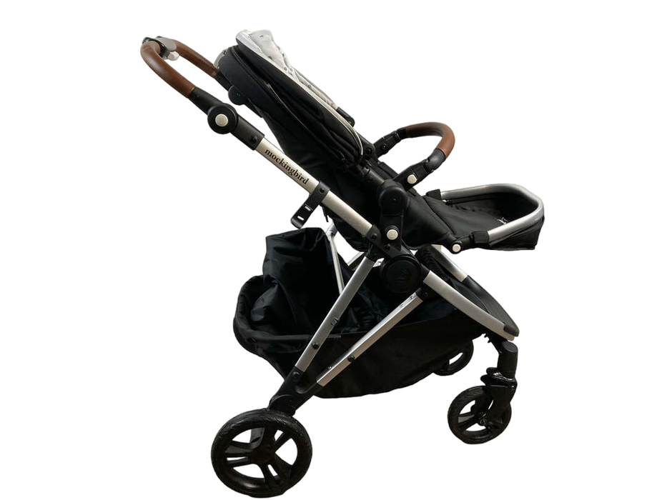 Shop Mockingbird Single Stroller, 2021, Black, Watercolor Drops, Silver With Penny Leather at Goodbuygears