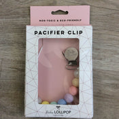 used LouLou Lollipop Pacifier Clip, In cotton candy
