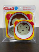 used Skip Hop Zoo Melamine Plate And Bowl Set, Marshall Monkey