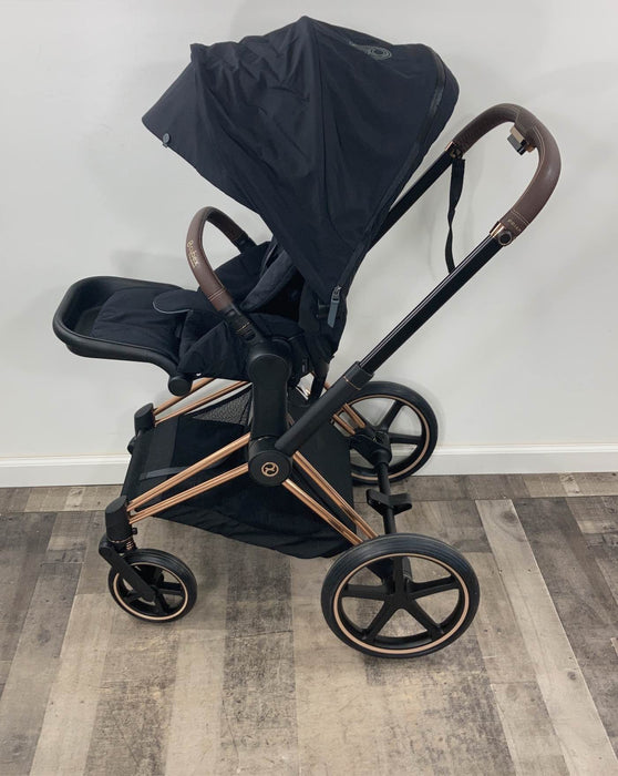 Shop Cybex PRIAM Stroller, 2022, Rosegold, Deepest Black at Goodbuygears