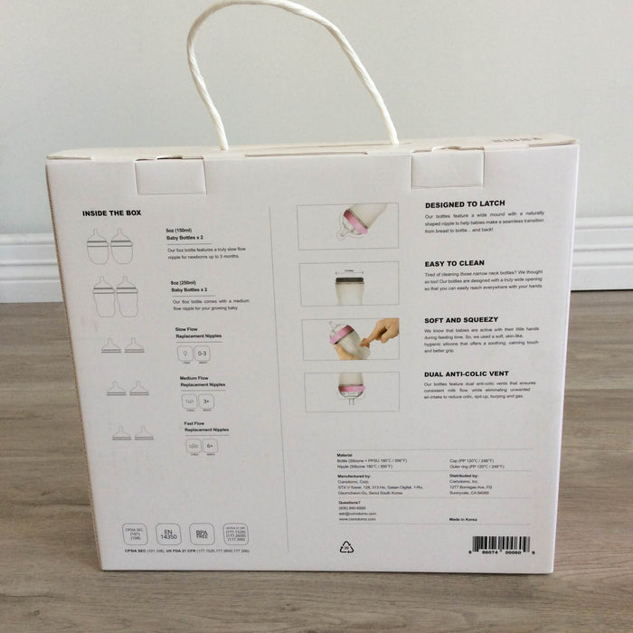used Comotomo Baby Bottle Bundle, In pink