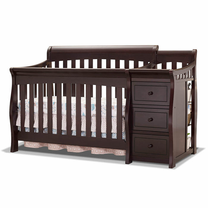 Shop Sorelle Princeton Elite Crib & Changer With Mattress, Espresso at Goodbuygears