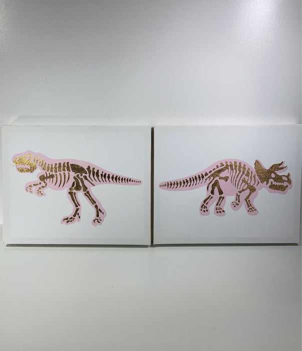 used Dinosaur Canvas Wall Art, Set Of 2