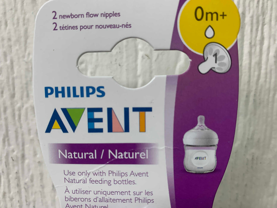 secondhand Philips Avent Natural Baby Bottle Nipple - Newborn 0M+ - 2pk