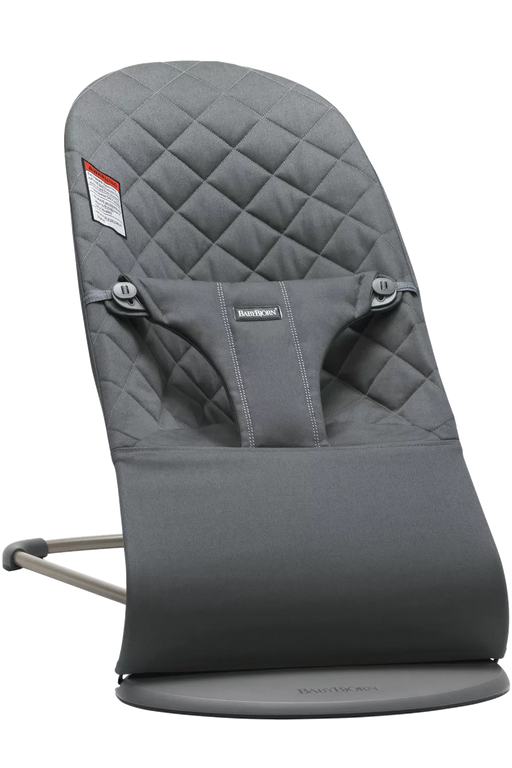 Shop BabyBjorn Bouncer Bliss, Dark Gray Frame, Anthracite Cotton Classic Quilt at Goodbuygears