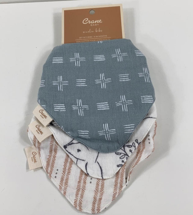 Shop Crane Baby Muslin 3 Piece Bib Set, Ezra at Goodbuygears