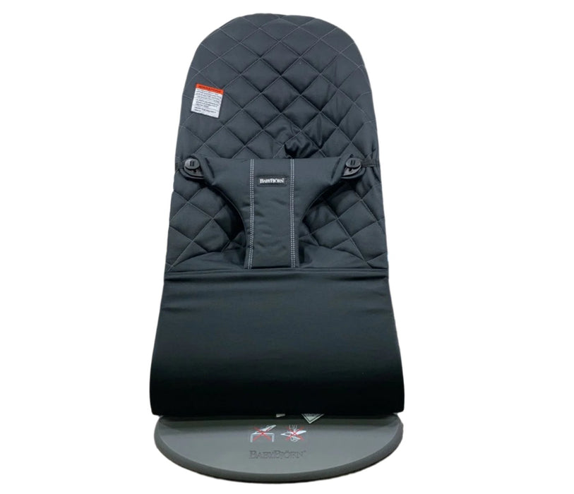 Shop BabyBjorn Bouncer Bliss, Dark Gray Frame, Black Cotton Classic Quilt at Goodbuygears