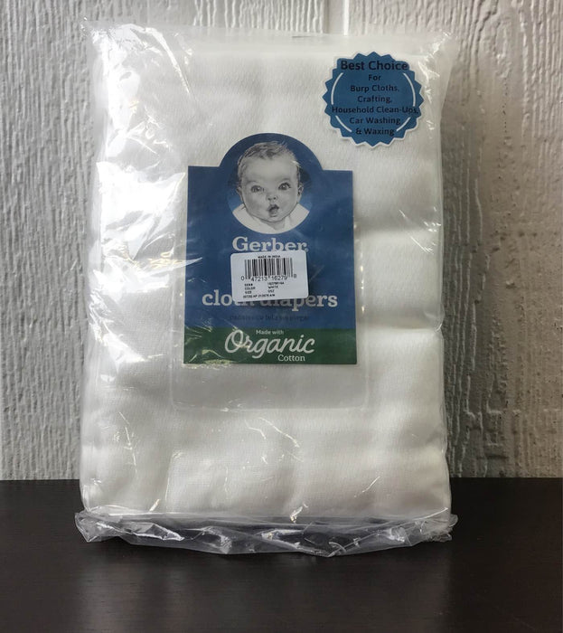 Shop Gerber Prefolds Cloth Diapers, Organic Cotton, 20x27 inches at Goodbuygears
