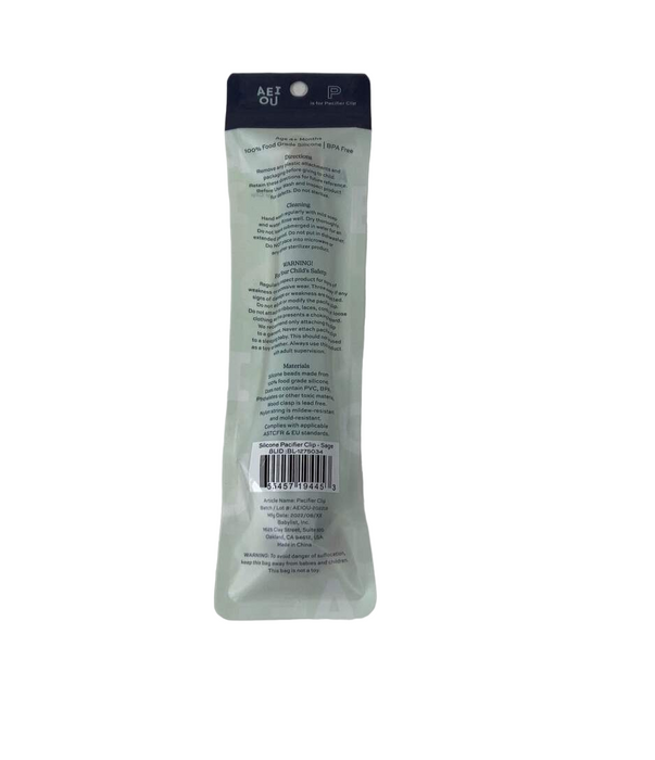 Shop AEIOU Silicone Pacifier Clip, Sage at Goodbuygears