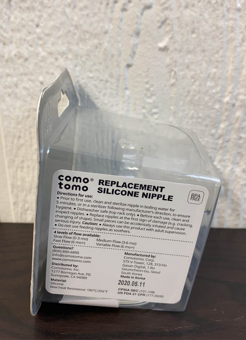 secondhand Comotomo Replacement Nipple Set, Medium flow