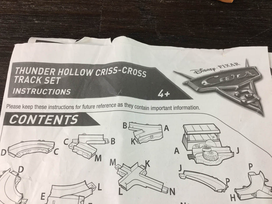 used Disney Pixar Cars 3 Thunder Hollow Cross-Cross Track Set