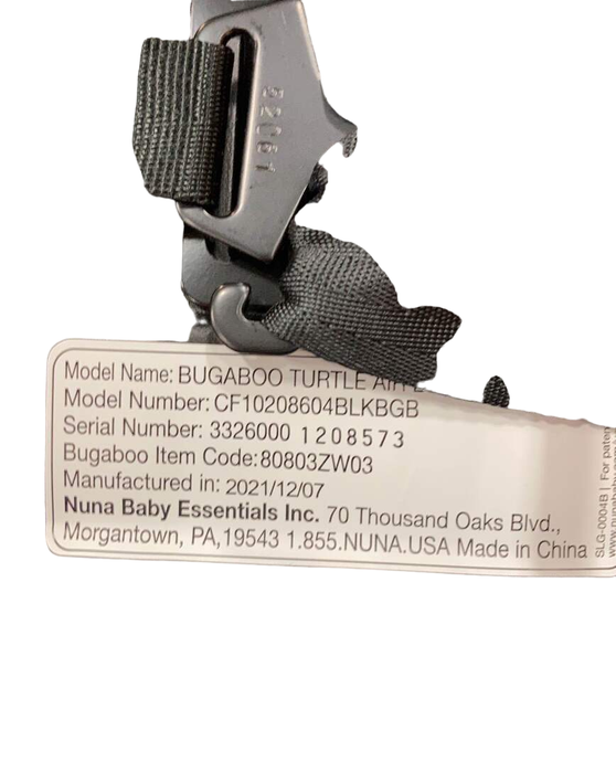 Shop Bugaboo Turtle Air By Nuna Car Seat, Black, 2021 at Goodbuygears
