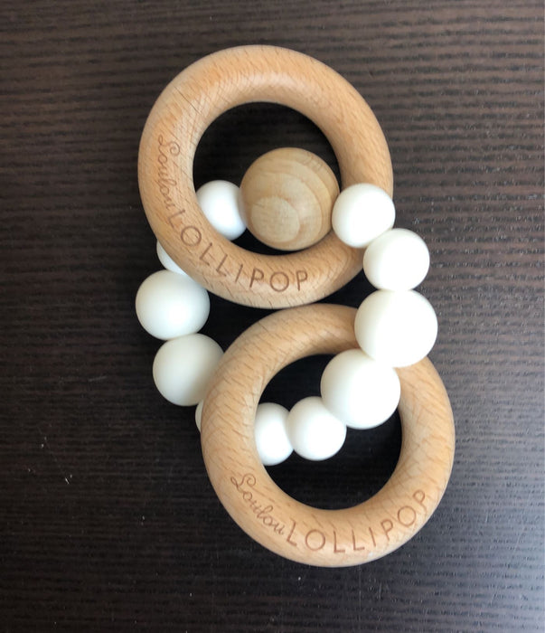 Shop LouLou Lollipop Silicone And Wood Teether, White at Goodbuygears