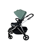 secondhand Mockingbird Single to Double Stroller, Windowpane, Sage, 2023, Matte Black with Matte Black Leather