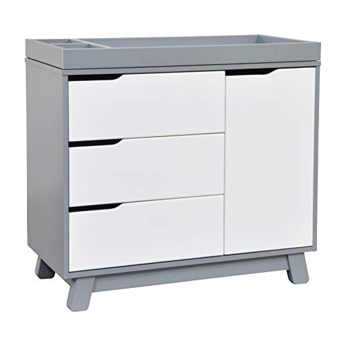 Shop Babyletto Hudson 3-Drawer Dresser with Removable Changing Tray, Grey/White at Goodbuygears