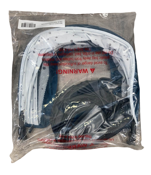 Shop Mockingbird 2nd Seat Kit with Extendable Canopy, Sea, Watercolor Drops, Silver With Penny Leather at Goodbuygears