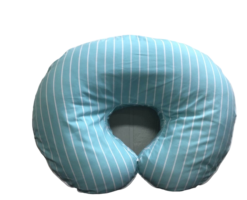 used Boppy Nursing and Infant Support Luxe Pillow, Turquoise Stripe & Trellis
