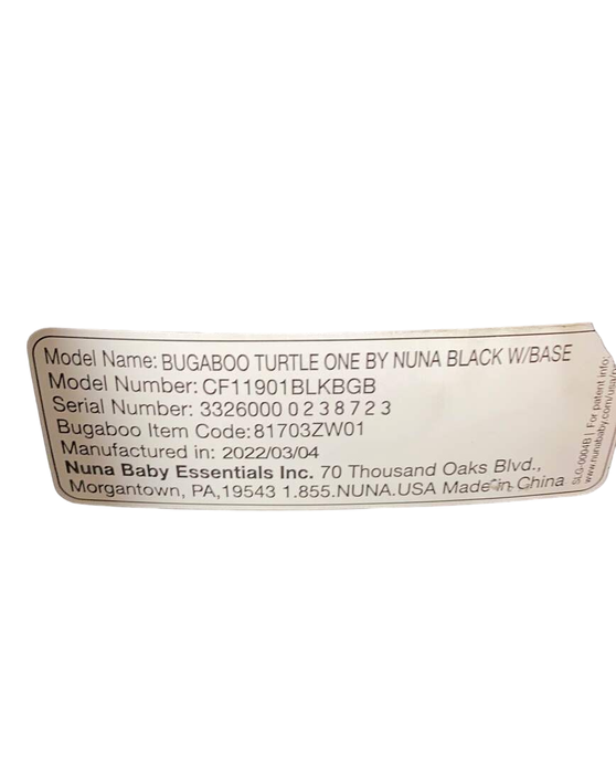 Shop Bugaboo Turtle One By Nuna Infant Car Seat, 2022, Black at Goodbuygears