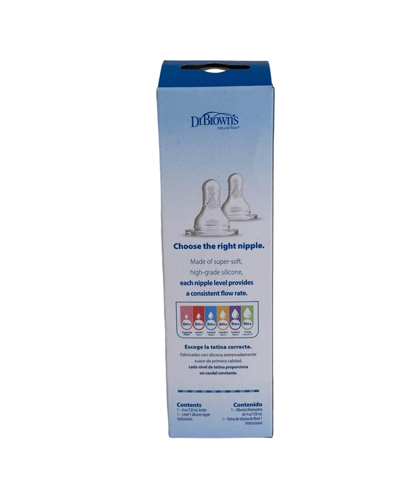 Shop Dr. Brown's Anti-Colic Narrow Bottle, Options+, Clear, 4 oz/120 ml, Level 1 Nipple (0 months+) at Goodbuygears