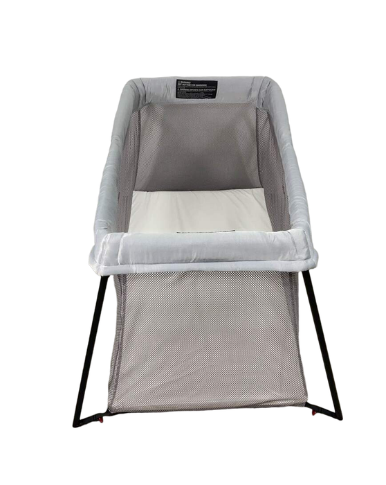 Shop BabyBjorn Travel Crib Light Bundle with Fitted Sheet, Silver at Goodbuygears