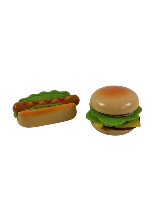 used Hape Hamburgers And Hot Dogs Play Food Set