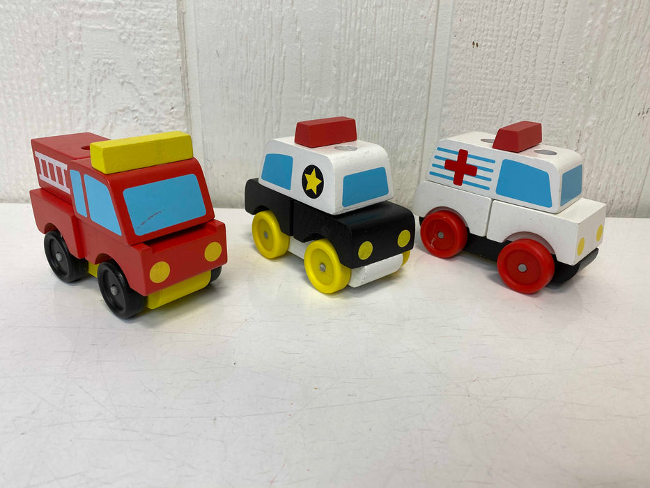 used Melissa & Doug Stacking Emergency Vehicles