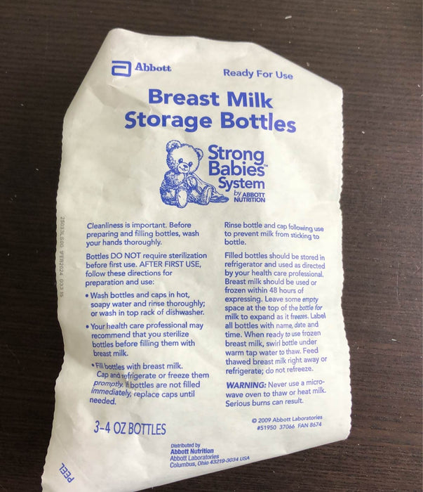 secondhand Abbott CustomFeed Breastmilk Storage Bottles