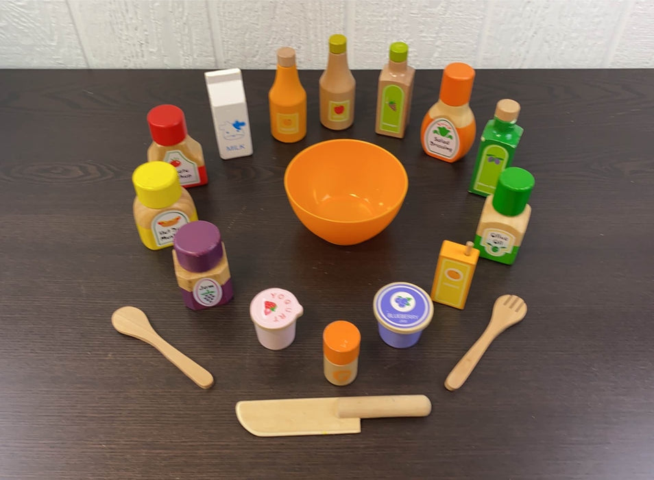 used BUNDLE Wooden Play Food Sets, By Hape