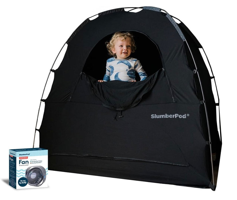 Shop SlumberPod 3.0 Sleep Canopy with Fan, Black with Gray Accents at Goodbuygears