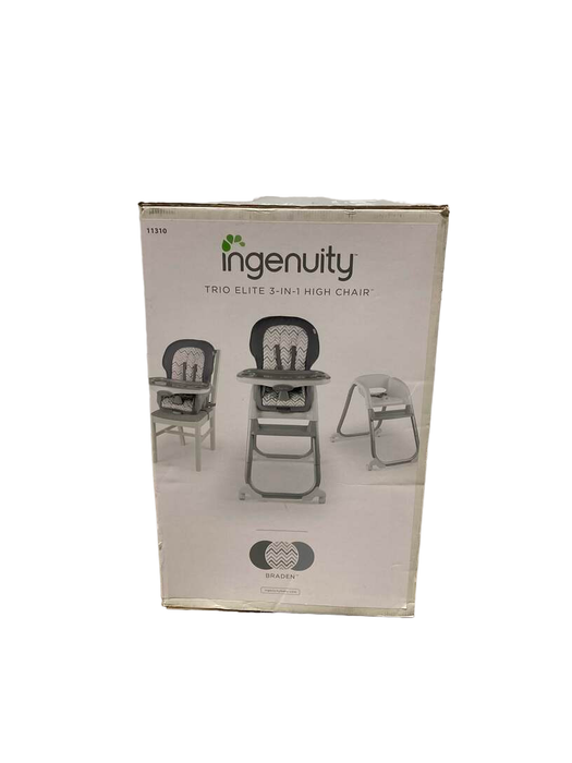 secondhand Ingenuity SmartClean Trio Elite 3-in-1 High Chair, Braden