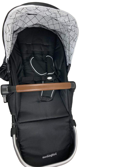 Shop Mockingbird 2nd Seat Kit with Extendable Canopy, Black, Windowpane, Silver With Penny Leather at Goodbuygears