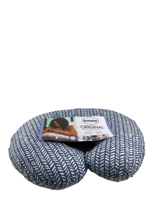 Shop Boppy Nursing and Infant Support Pillow, Blue Herringbone at Goodbuygears