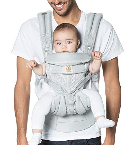 used Ergobaby Four Position 360 Baby Carrier, cool air carbon grey