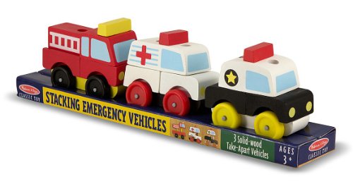 used Melissa & Doug Stacking Emergency Vehicles