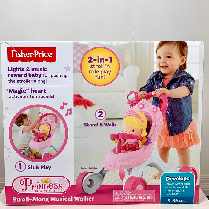 secondhand Fisher Price Brilliant Basics Stroll Along Walker And Doll