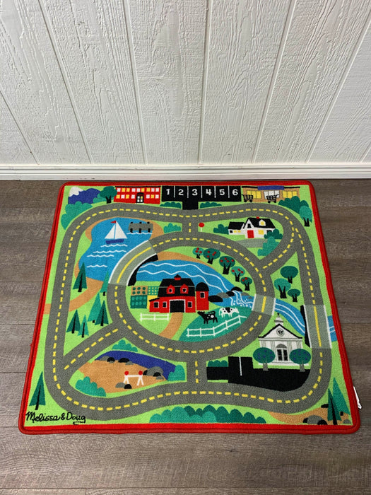 used Melissa & Doug Round The Town Road Rug & Car Set