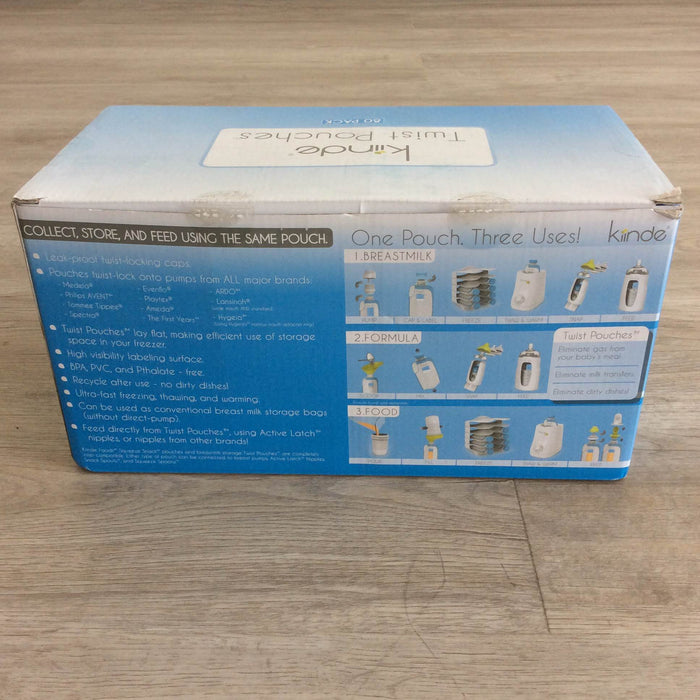 secondhand Kiinde Twist Pouches, 80 count