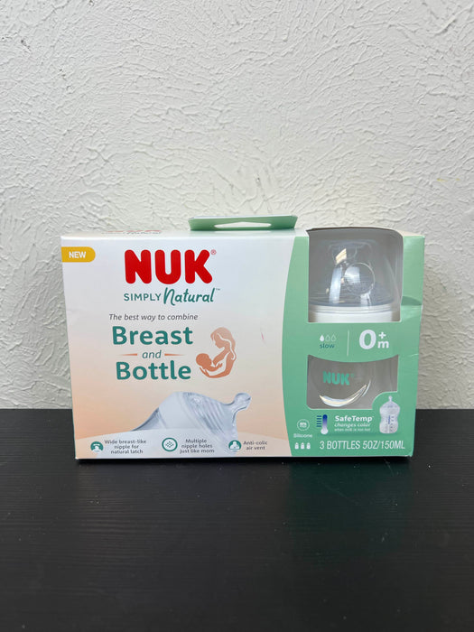 used NUK Simply Natural Bottles, 5oz, 3 Pack