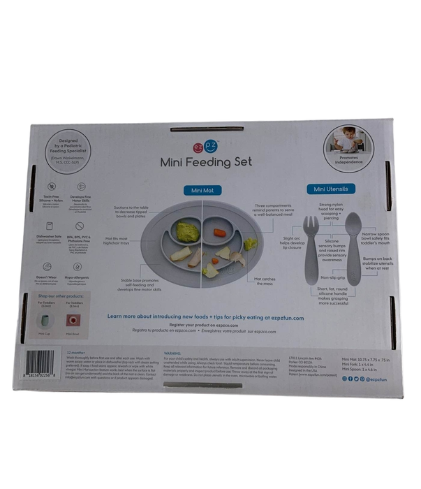 secondhand ezpz Mini Feeding Set, Gray