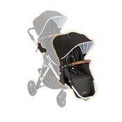 Shop Mockingbird 2nd Seat Kit with Extendable Canopy, Black, Watercolor Drops, Silver with Penny Leather at Goodbuygears